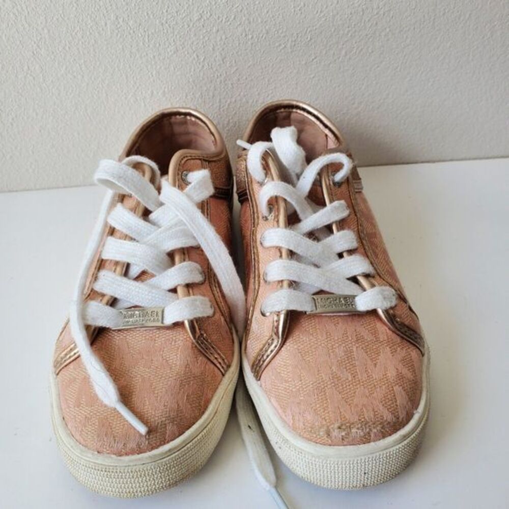 Michael Kors Starla sz 13 Toddler Girl Sneakers Shoes Rose Gold Flat Casual